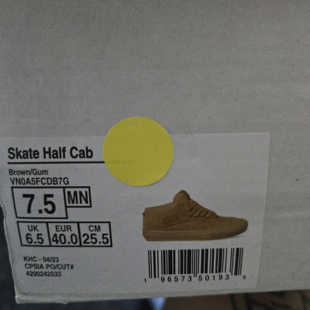 Vans Skate Half Cab Men Size 7.5 Popcush Brown And Gum 032026 - Picture 10 of 10